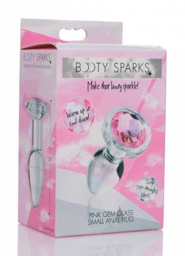 Booty Sparks Pink Gem Glass Anal Plug