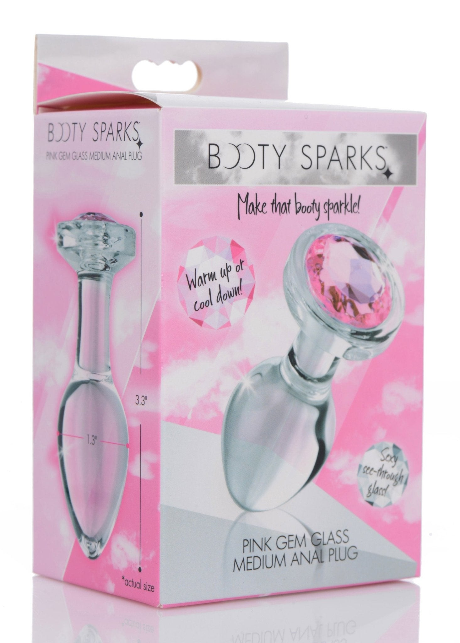 Booty Sparks Pink Gem Glass Anal Plug