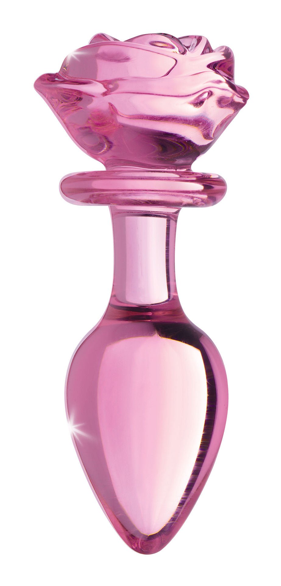 Booty Sparks Pink Rose Glass Anal Plug