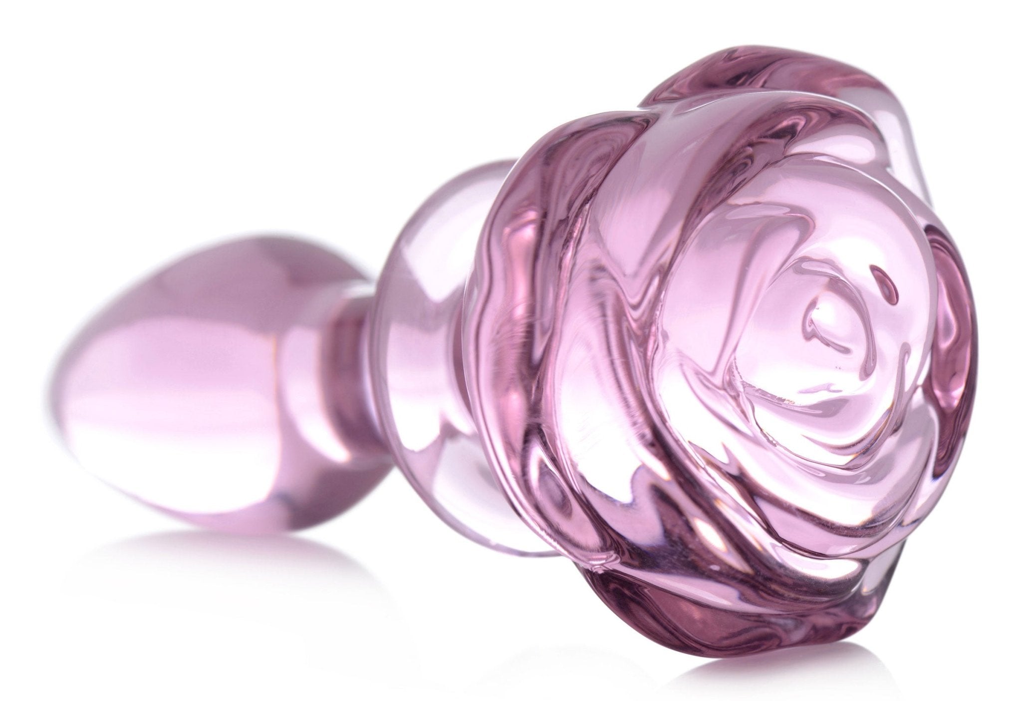 Booty Sparks Pink Rose Glass Anal Plug