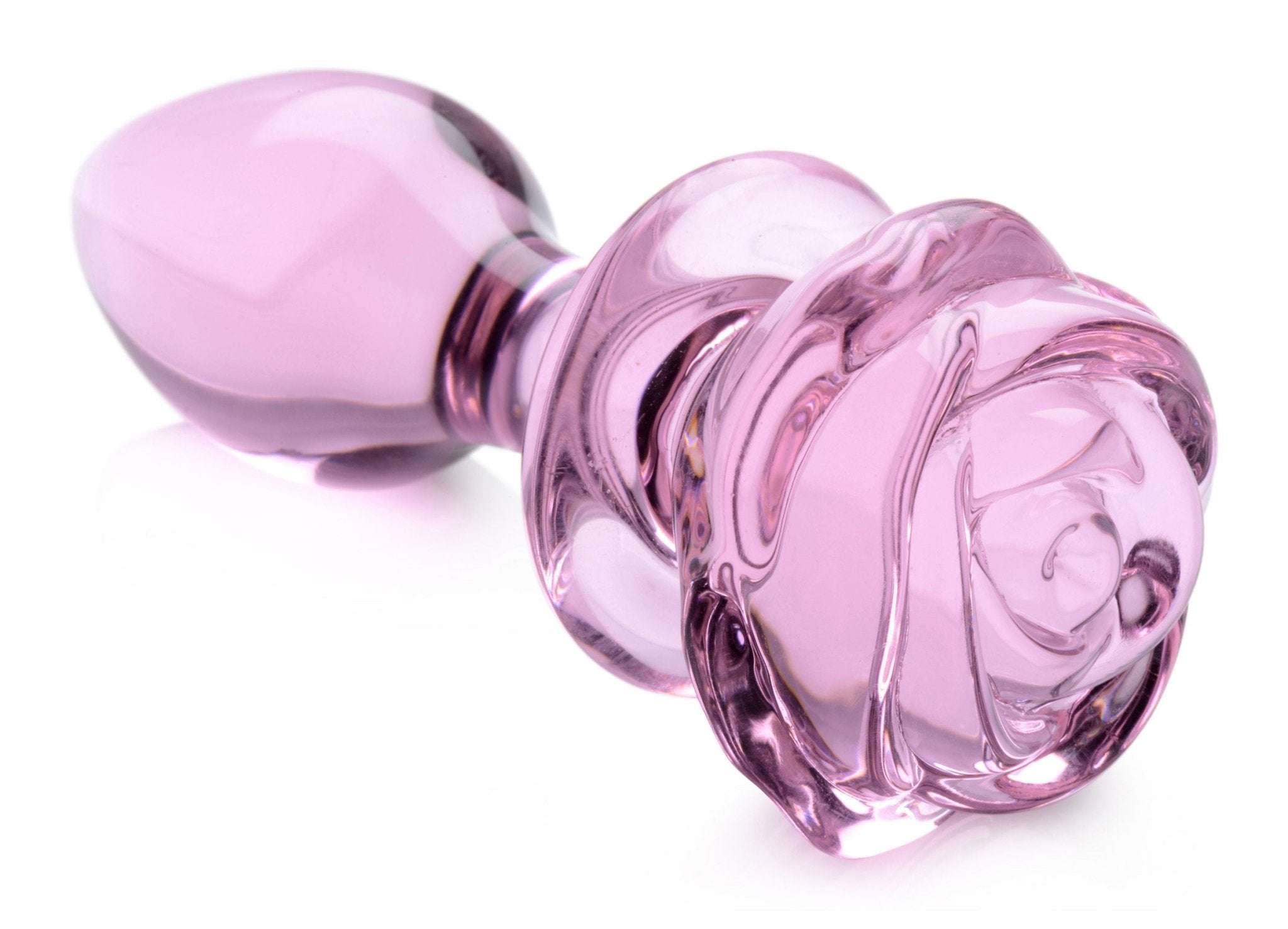 Booty Sparks Pink Rose Glass Anal Plug