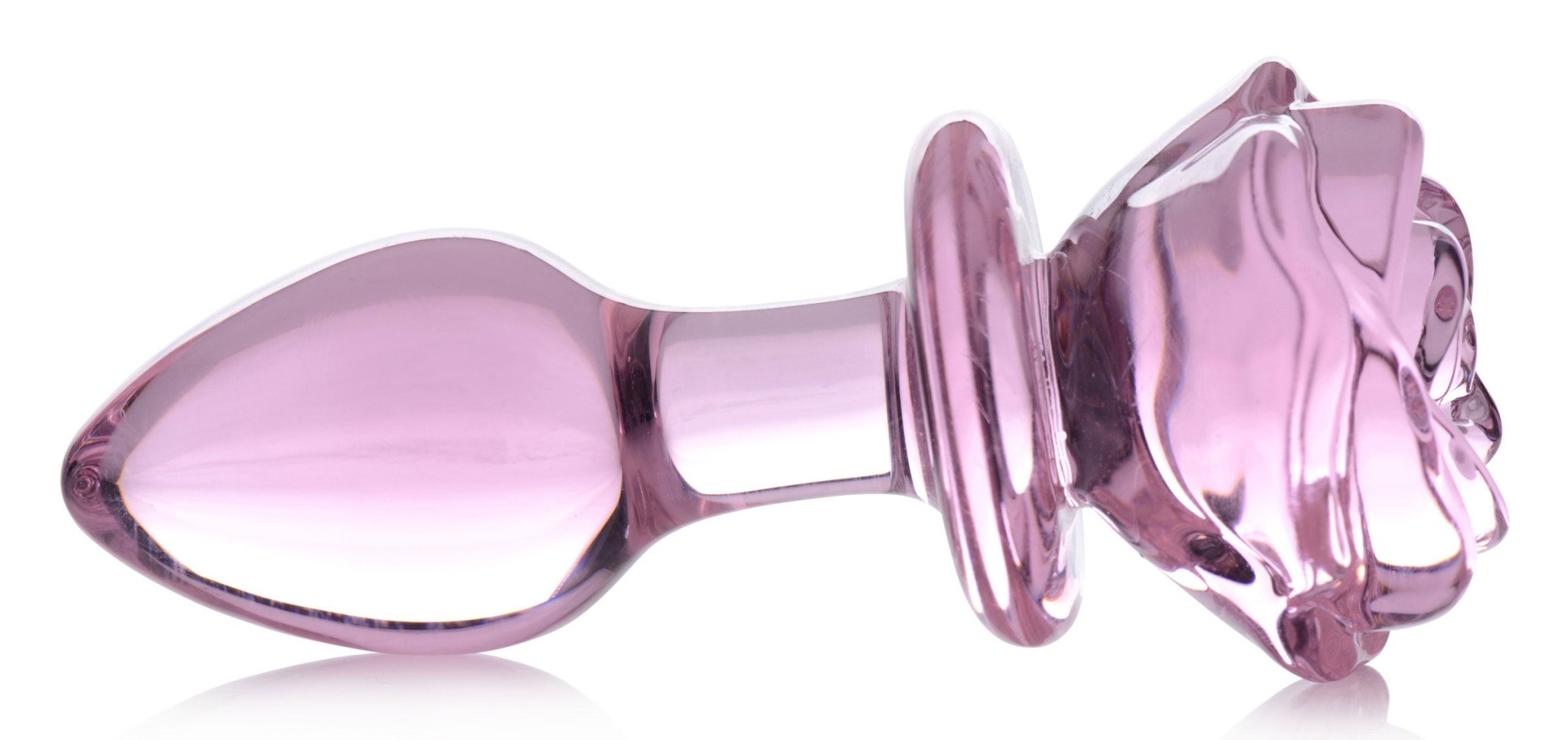 Booty Sparks Pink Rose Glass Anal Plug