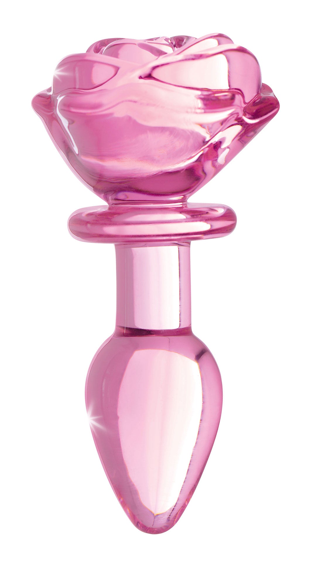 Booty Sparks Pink Rose Glass Anal Plug