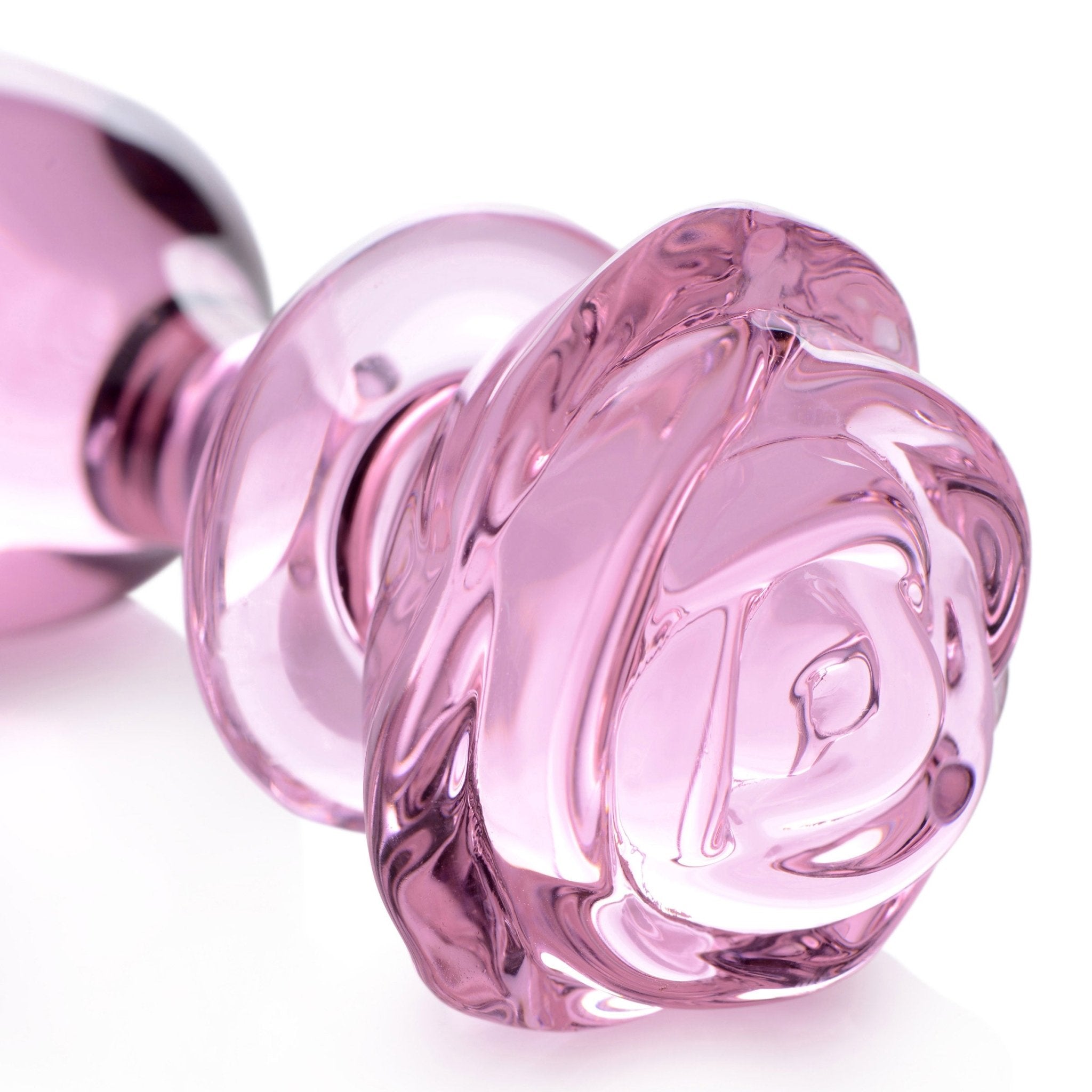 Booty Sparks Pink Rose Glass Anal Plug