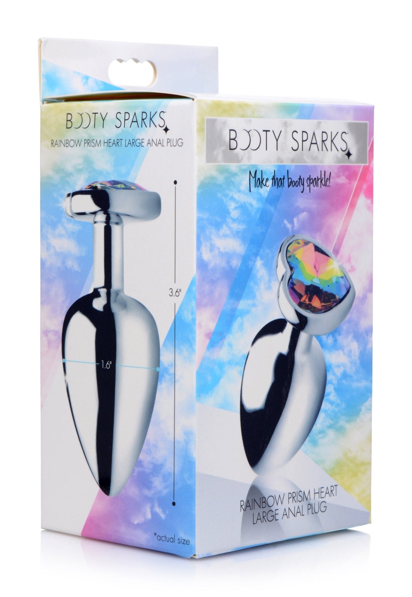 Booty Sparks Rainbow Prism Heart Anal Plug Large