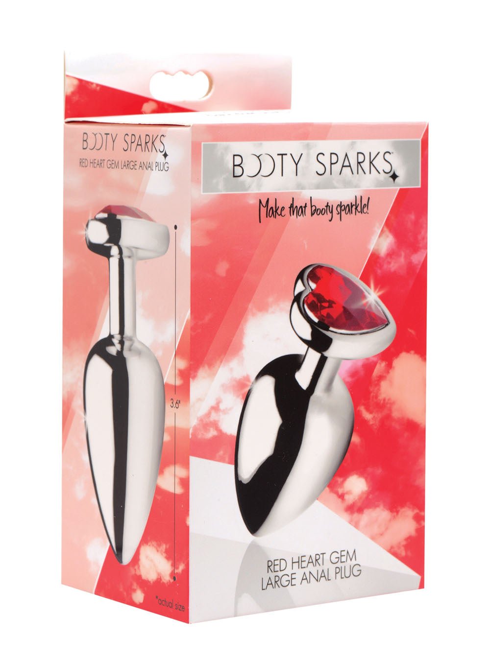 Booty Sparks Red Heart Gem Anal Plug Large