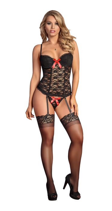 Bustier & G-string Black (luv Lace) Small/Medium