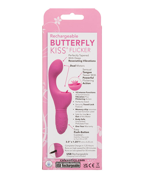 Butterfly Kiss Flicker G-Spot Vibrator with Clitoral Stimulator