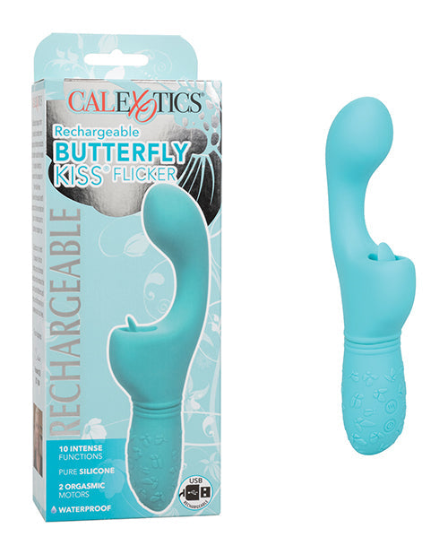 Butterfly Kiss Flicker G-Spot Vibrator with Clitoral Stimulator Blue