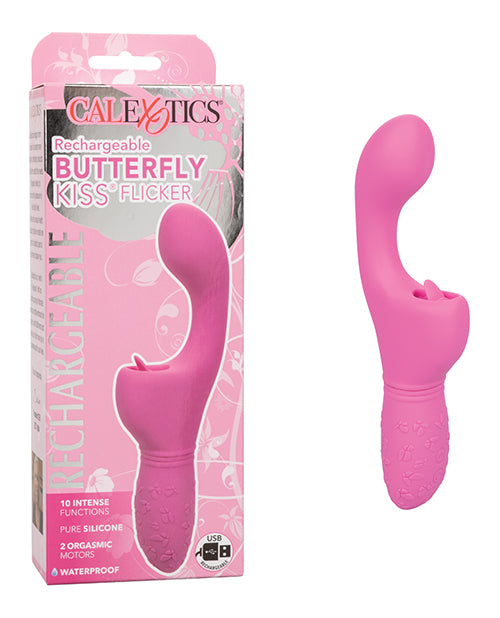 Butterfly Kiss Flicker G-Spot Vibrator with Clitoral Stimulator Pink