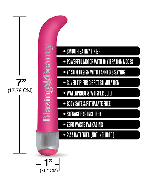 Buzzed 7" G-spot Vibrator  - Blazing Beauty Pink Beauty Pink