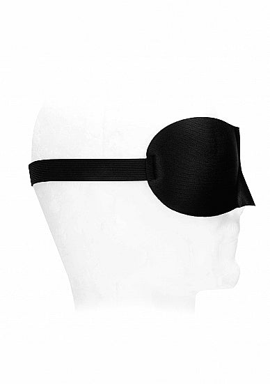 B&w Satin Curvy Eye Mask W/ Elastic Straps