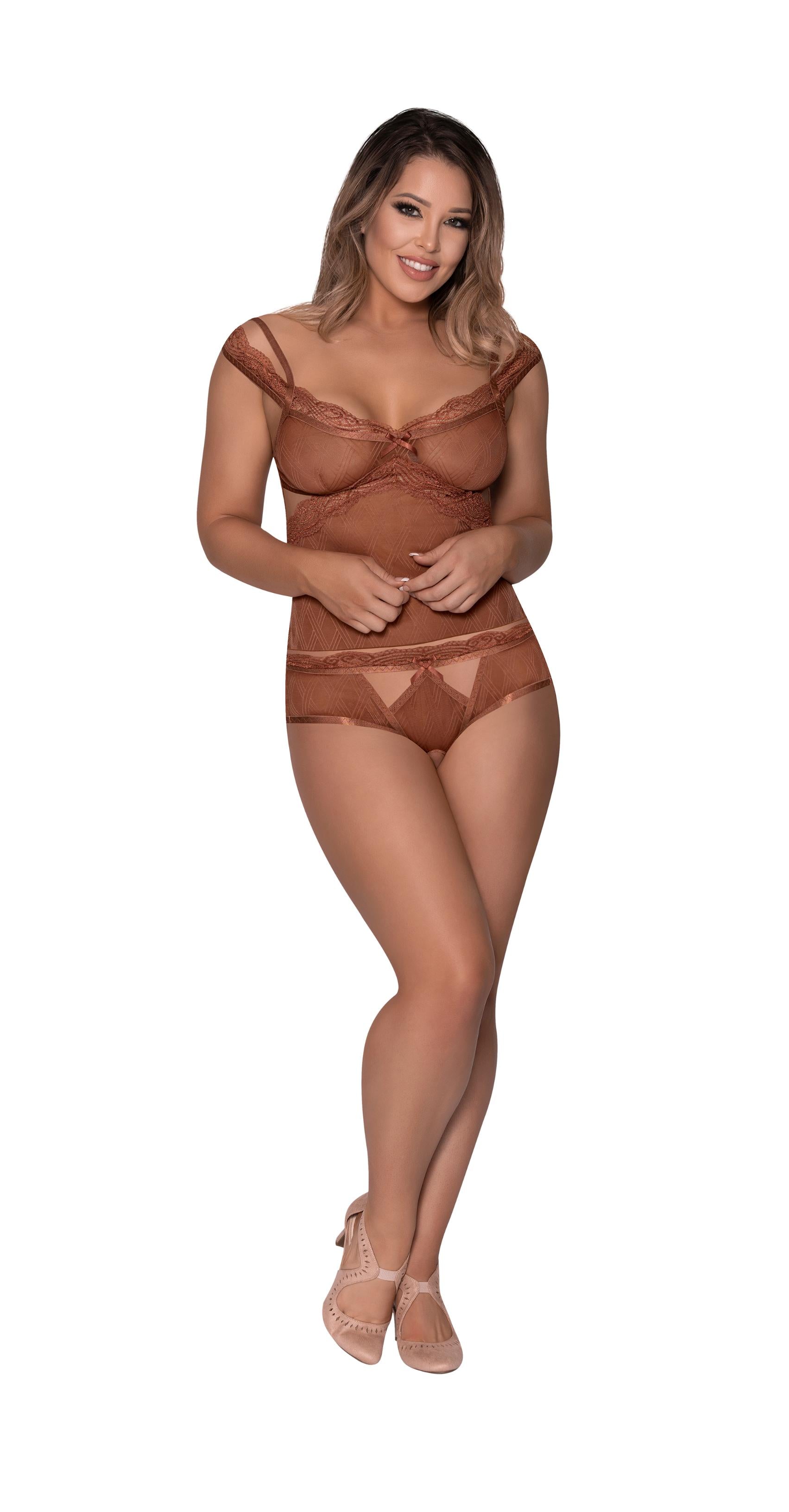 Caramel Kiss Cami & Split Crotch Boy Short Caramel