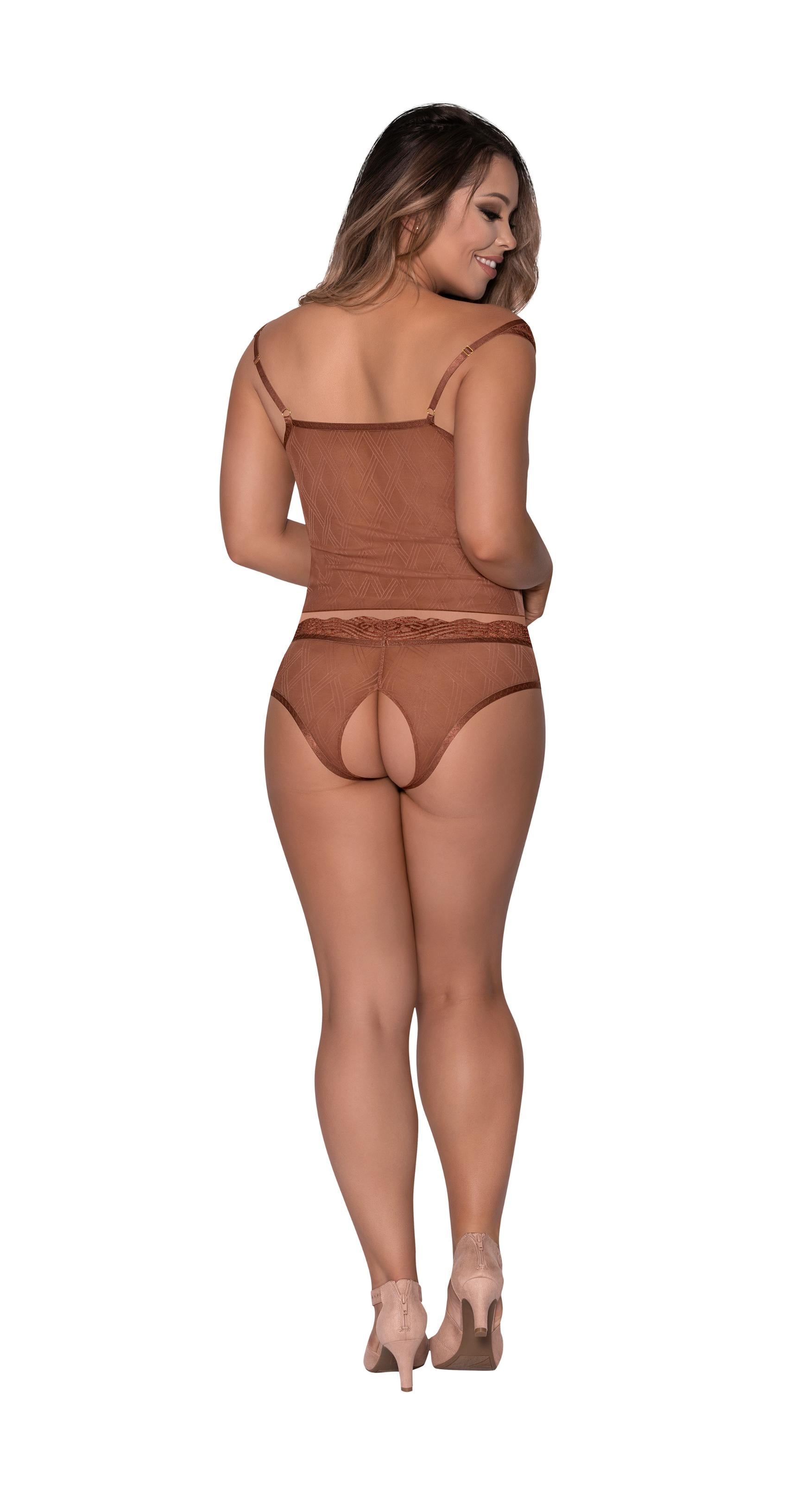 Caramel Kiss Cami & Split Crotch Boy Short Caramel