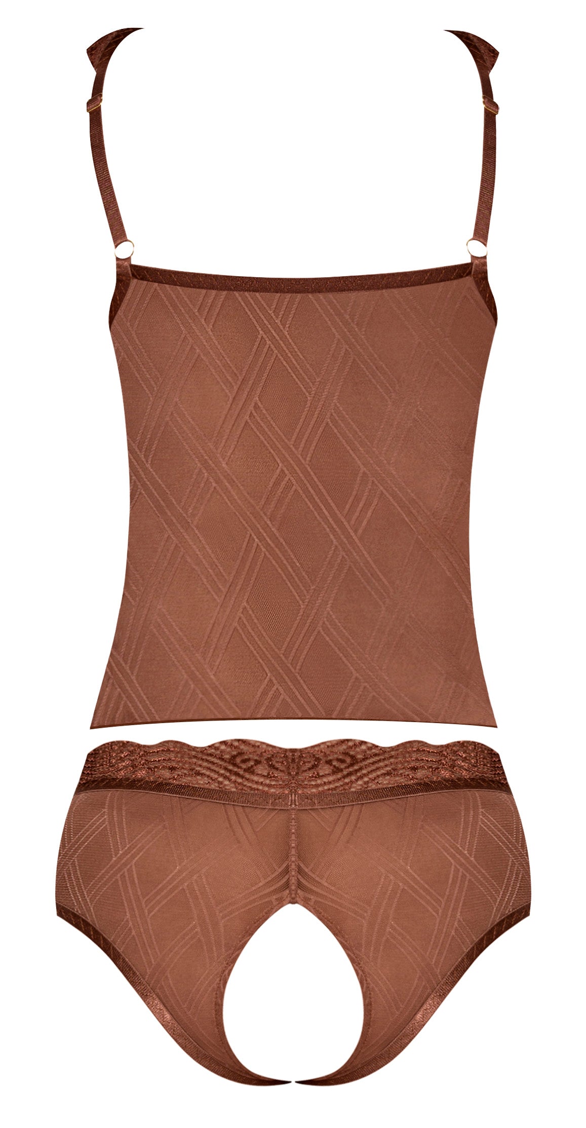 Caramel Kiss Cami & Split Crotch Boy Short Caramel