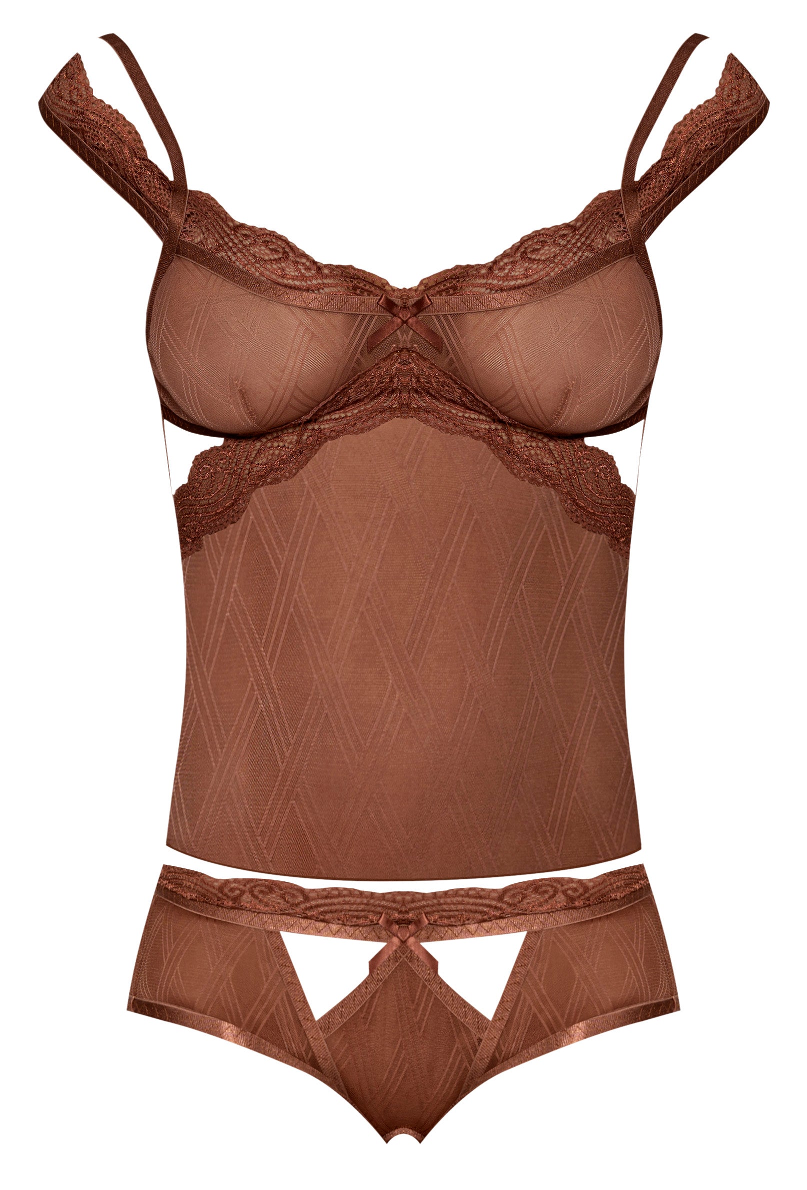 Caramel Kiss Cami & Split Crotch Boy Short Caramel