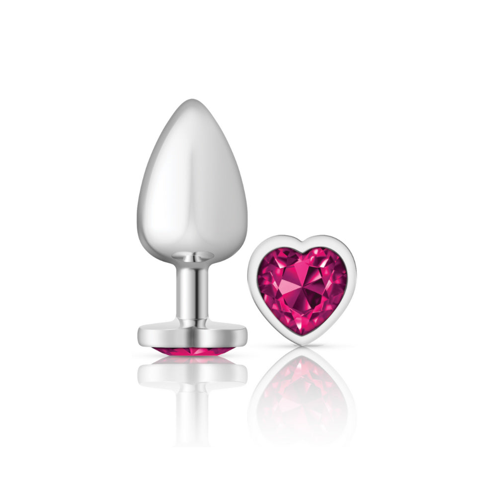 Cheeky Charms Heart Bright Pink Silver Plug