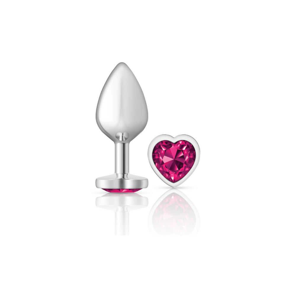 Cheeky Charms Heart Bright Pink Silver Plug