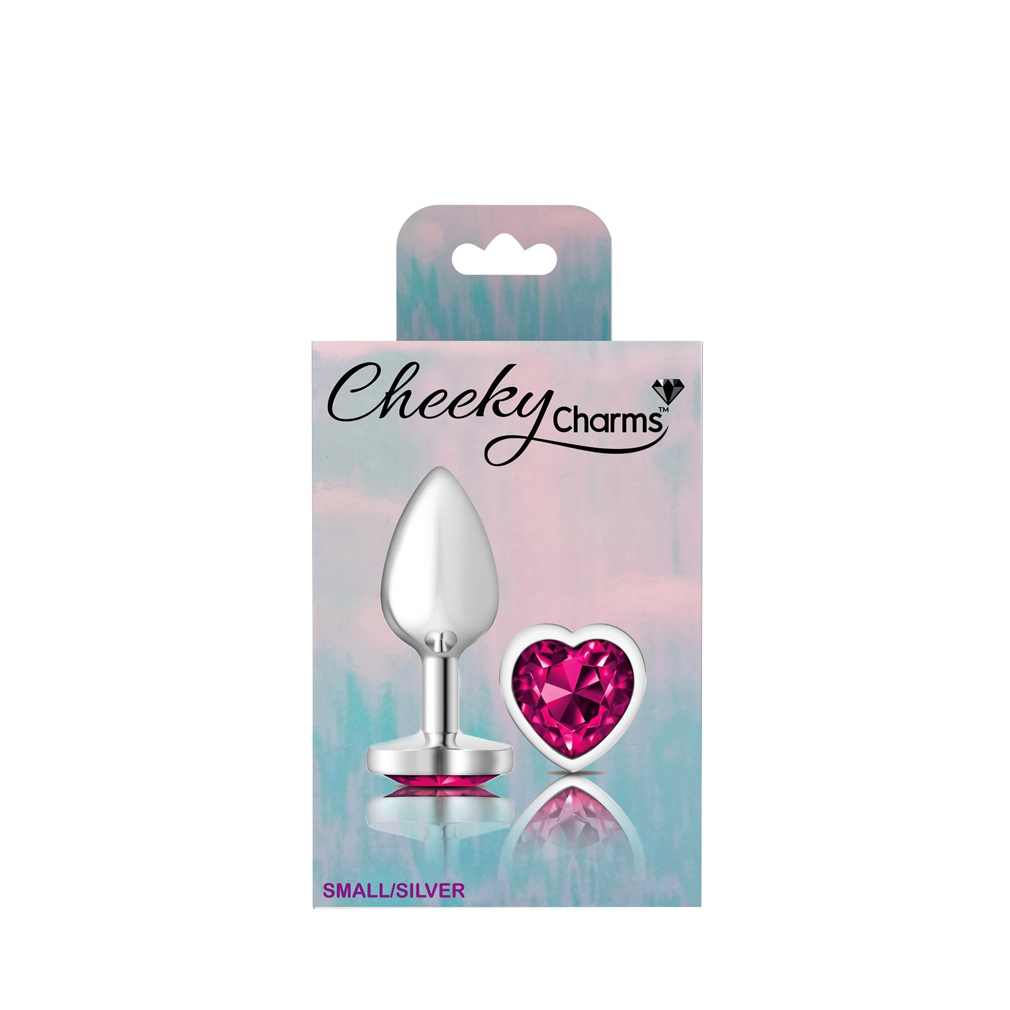 Cheeky Charms Heart Bright Pink Silver Plug