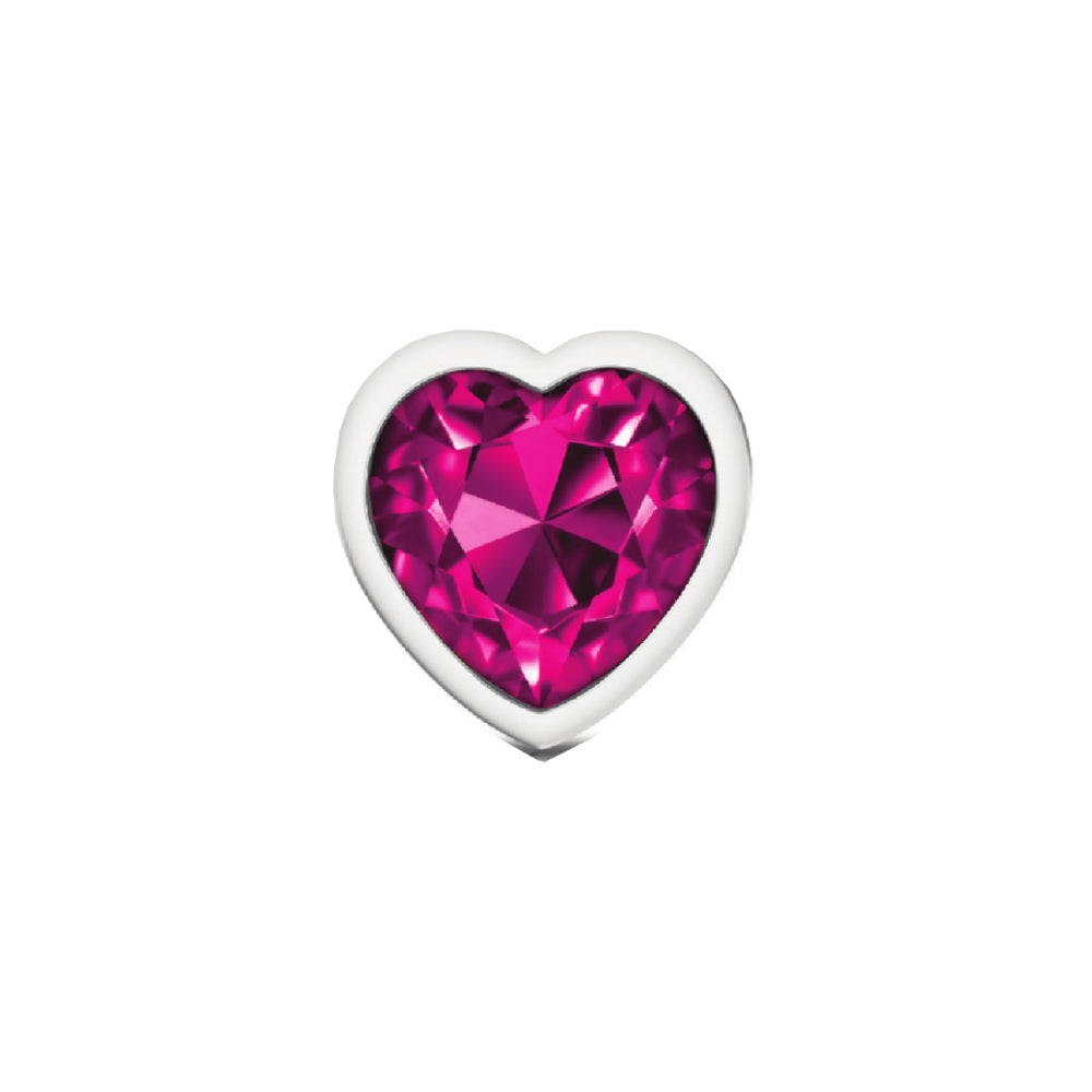 Cheeky Charms Heart Bright Pink Silver Plug