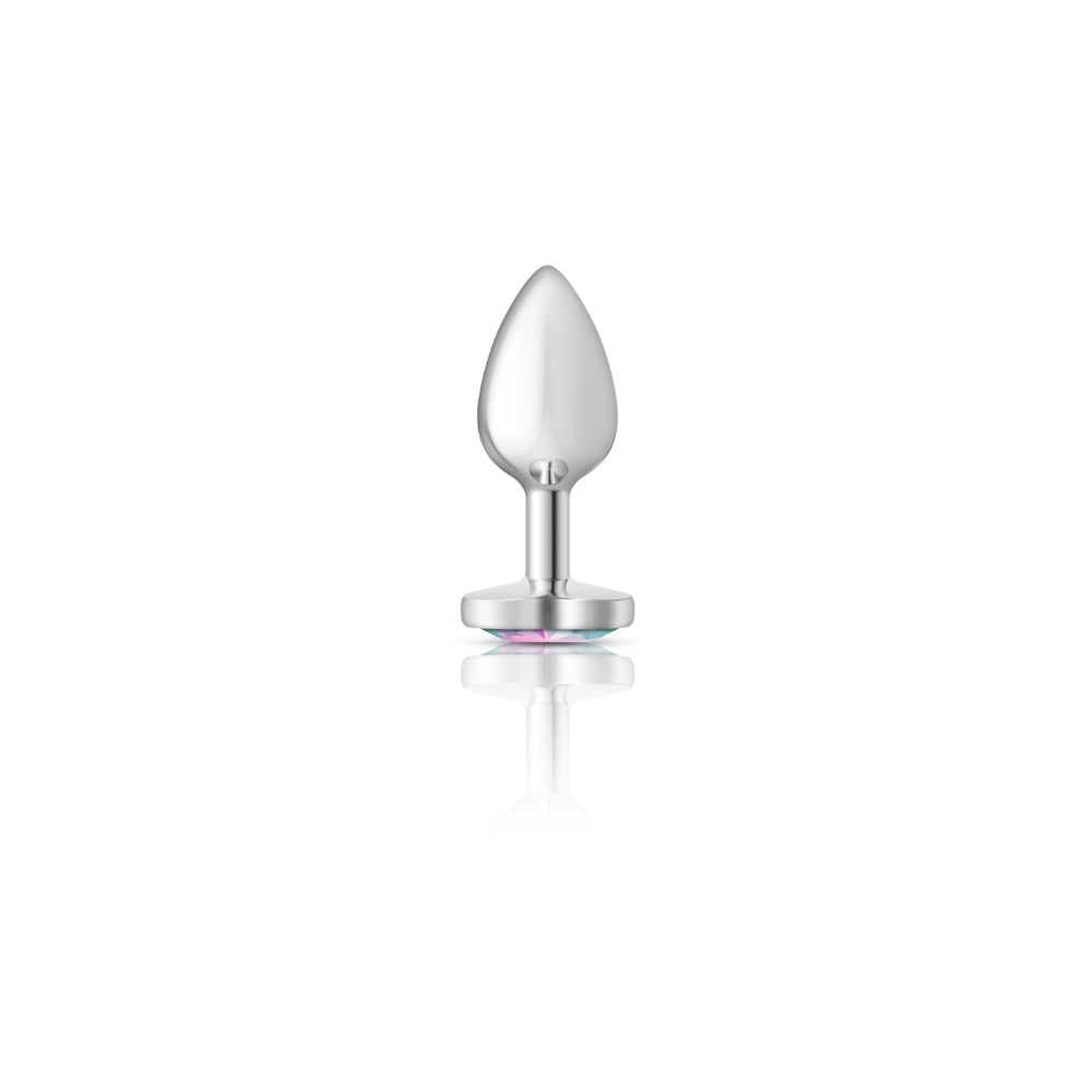 Cheeky Charms Heart Clear Iridescent Silver Plug