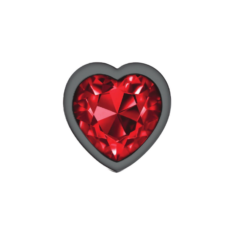 Cheeky Charms Heart Deep Red Gunmetal Butt Plug