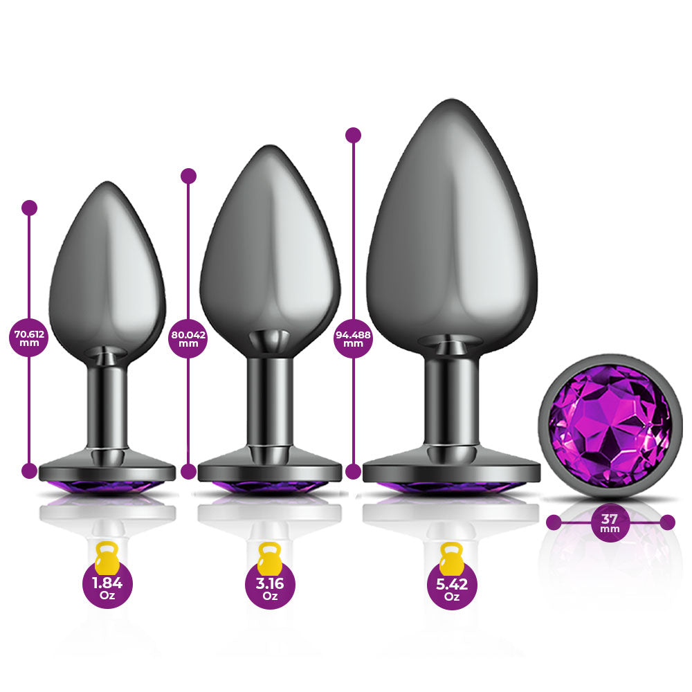 Cheeky Charms Metal Plug Kit Gunmetal Round