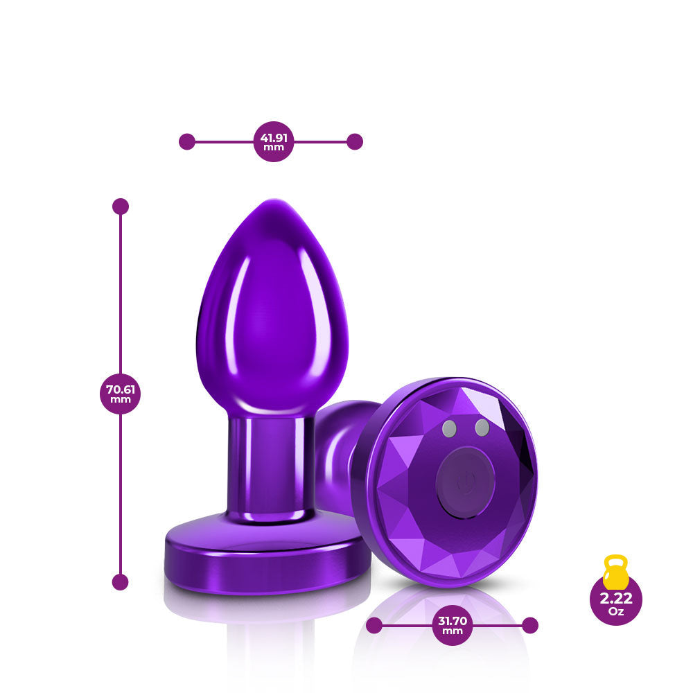 Cheeky Charms - Rechargeable Vibrating Metal Butt Plug With Remote Control