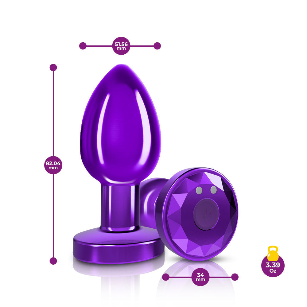 Cheeky Charms - Rechargeable Vibrating Metal Butt Plug With Remote Control