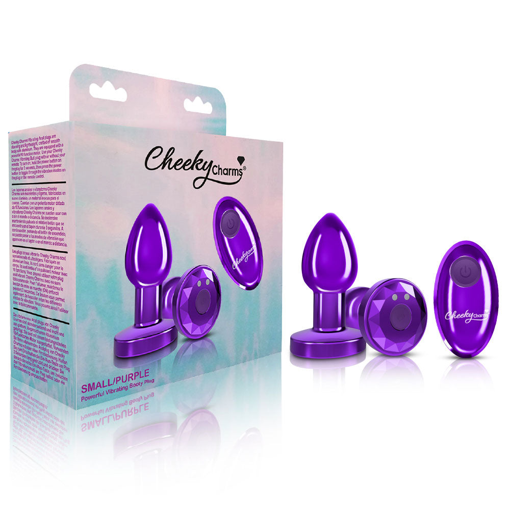 Cheeky Charms - Rechargeable Vibrating Metal Butt Plug With Remote Control Small