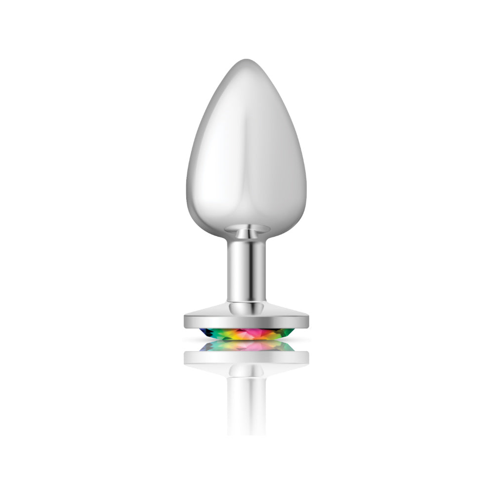 Cheeky Charms Round Rainbow Silver Plug