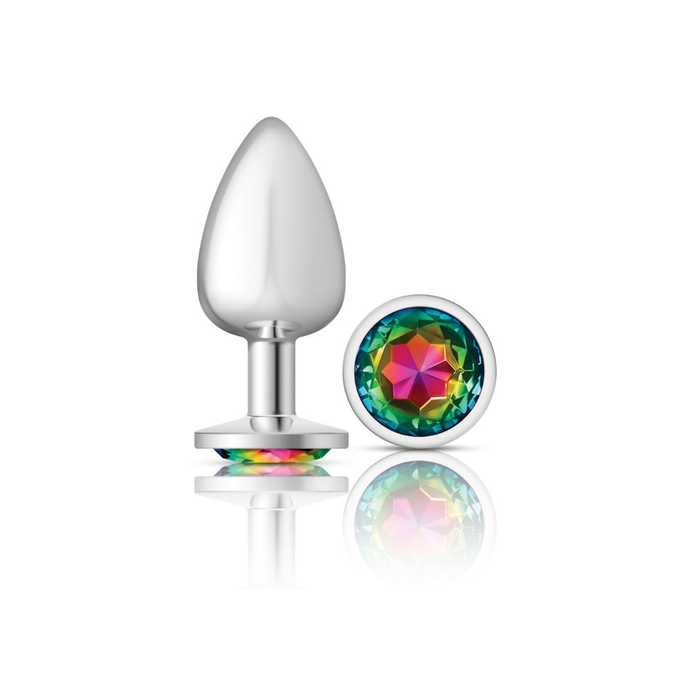 Cheeky Charms Round Rainbow Silver Plug Large