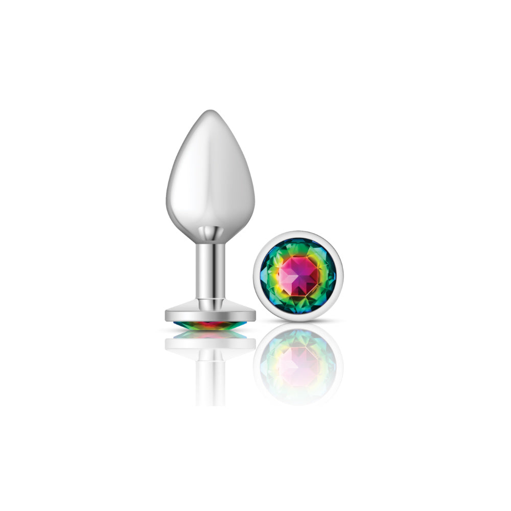 Cheeky Charms Round Rainbow Silver Plug Medium