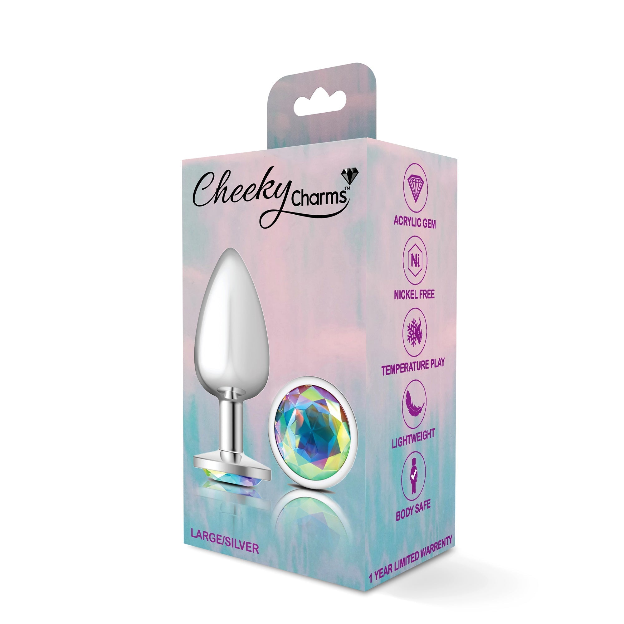 Cheeky Charms - Silver Metal Butt Plug