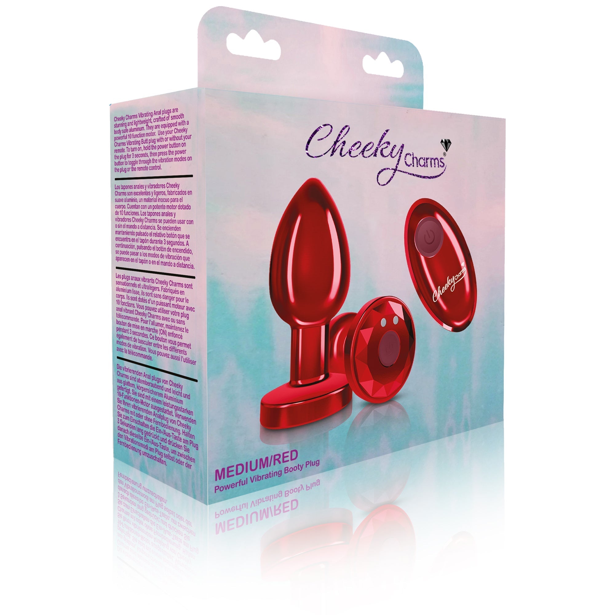 Cheeky Charms Vibrating Metal Plug Red W/ Remote