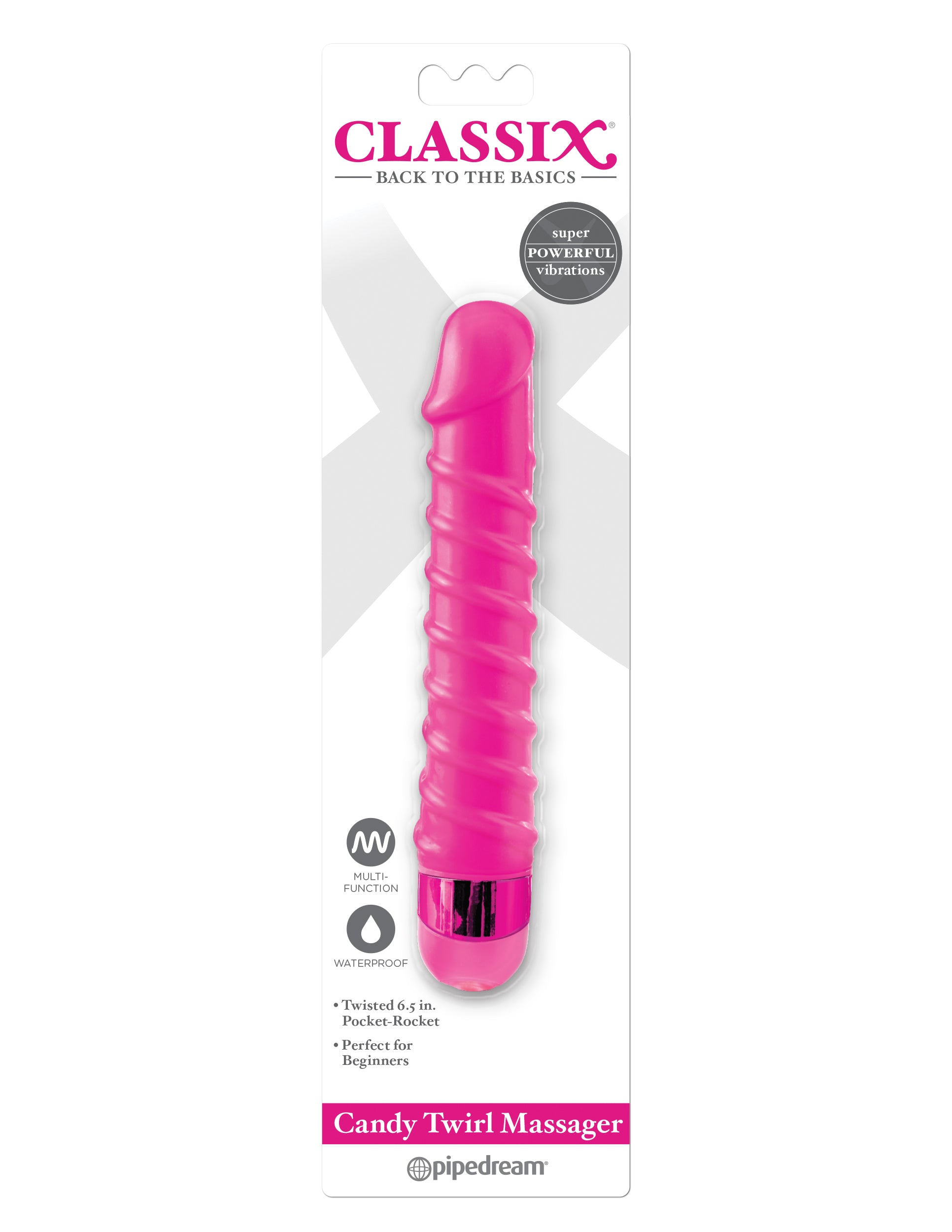 Classix Candy Twirl Massager Pink Vibrator