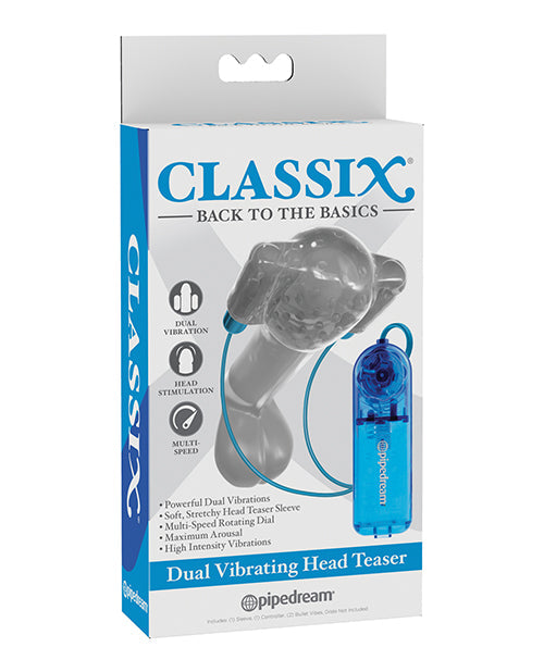 Classix Dual Vibrating Head Teaser Blue/clear