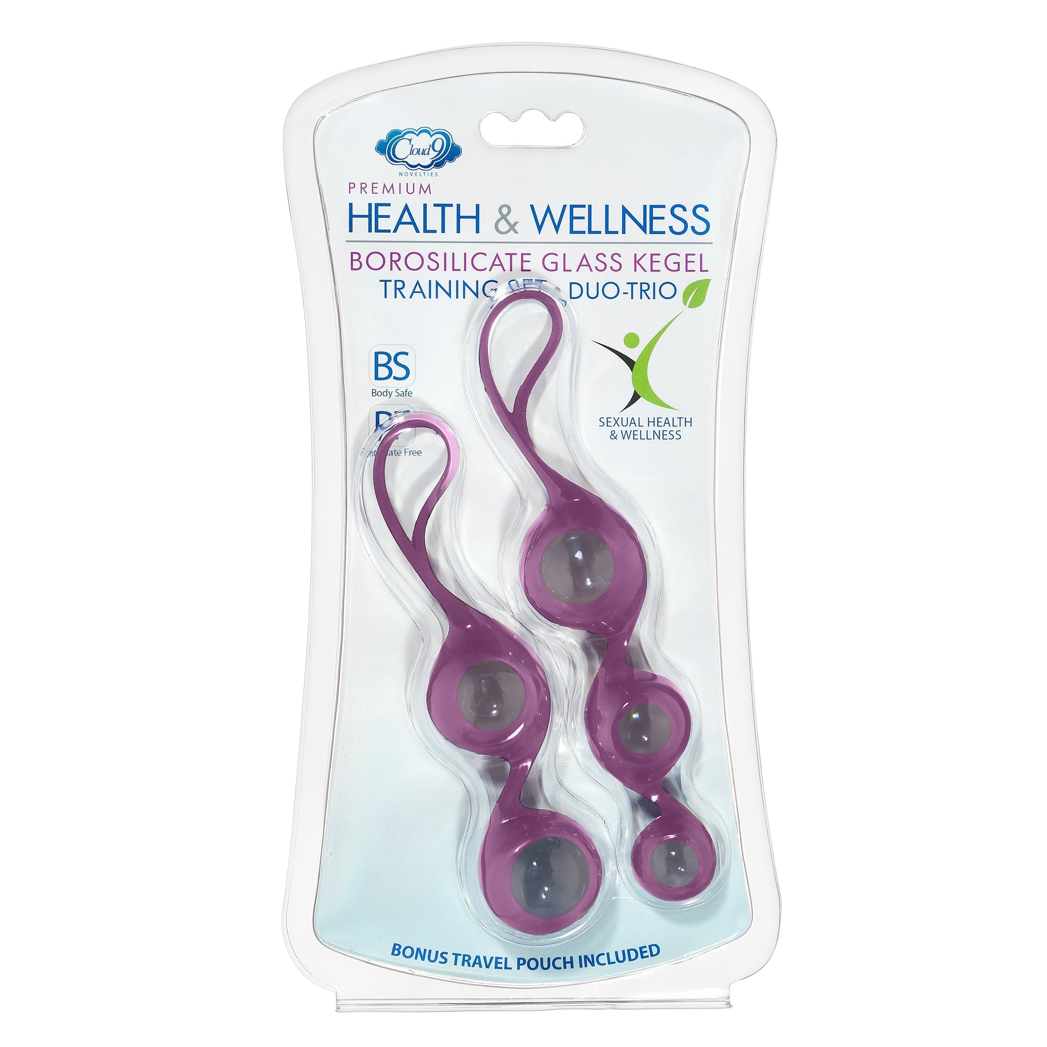 Cloud 9 Health & Wellness Borosilicate Kegel Training Set Plum