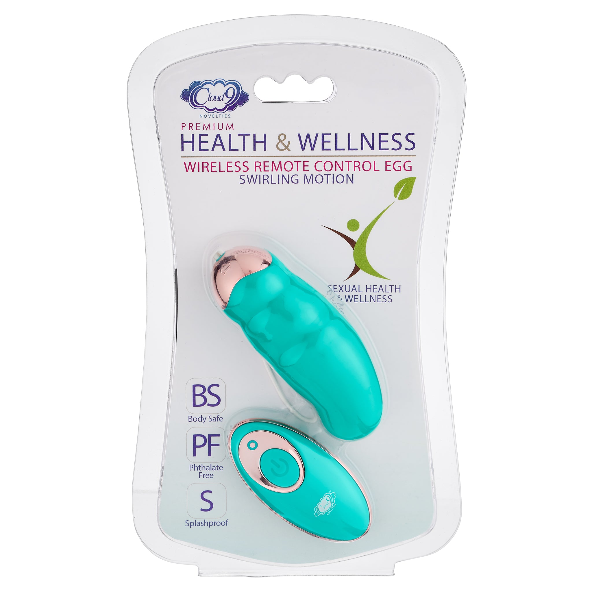Cloud 9 Health & Wellness Wireless Remote Control Egg W/ Swirling Motion Teal