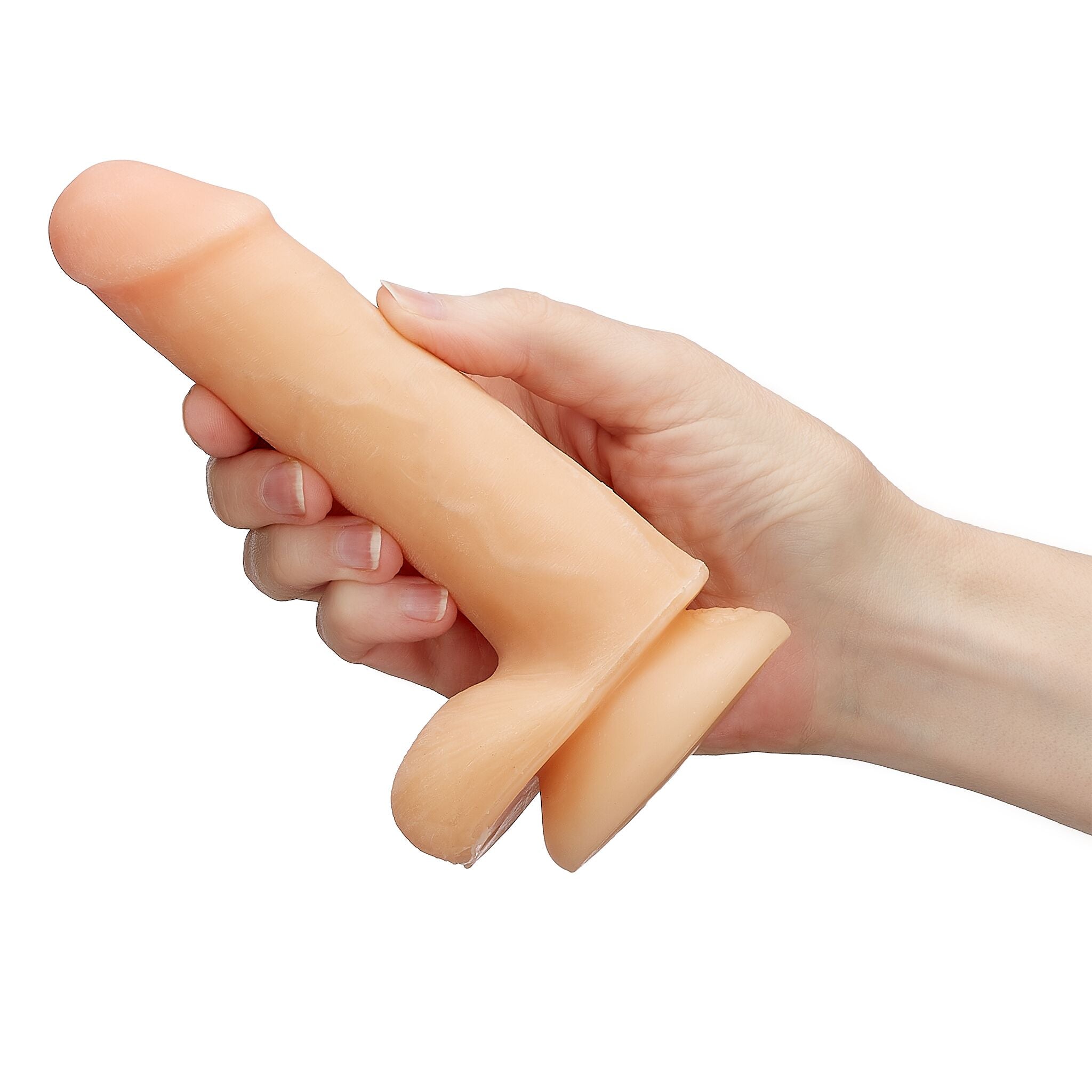 Cloud 9 Novelties Dual Density Real Touch Dildo With Balls Flesh / 6"