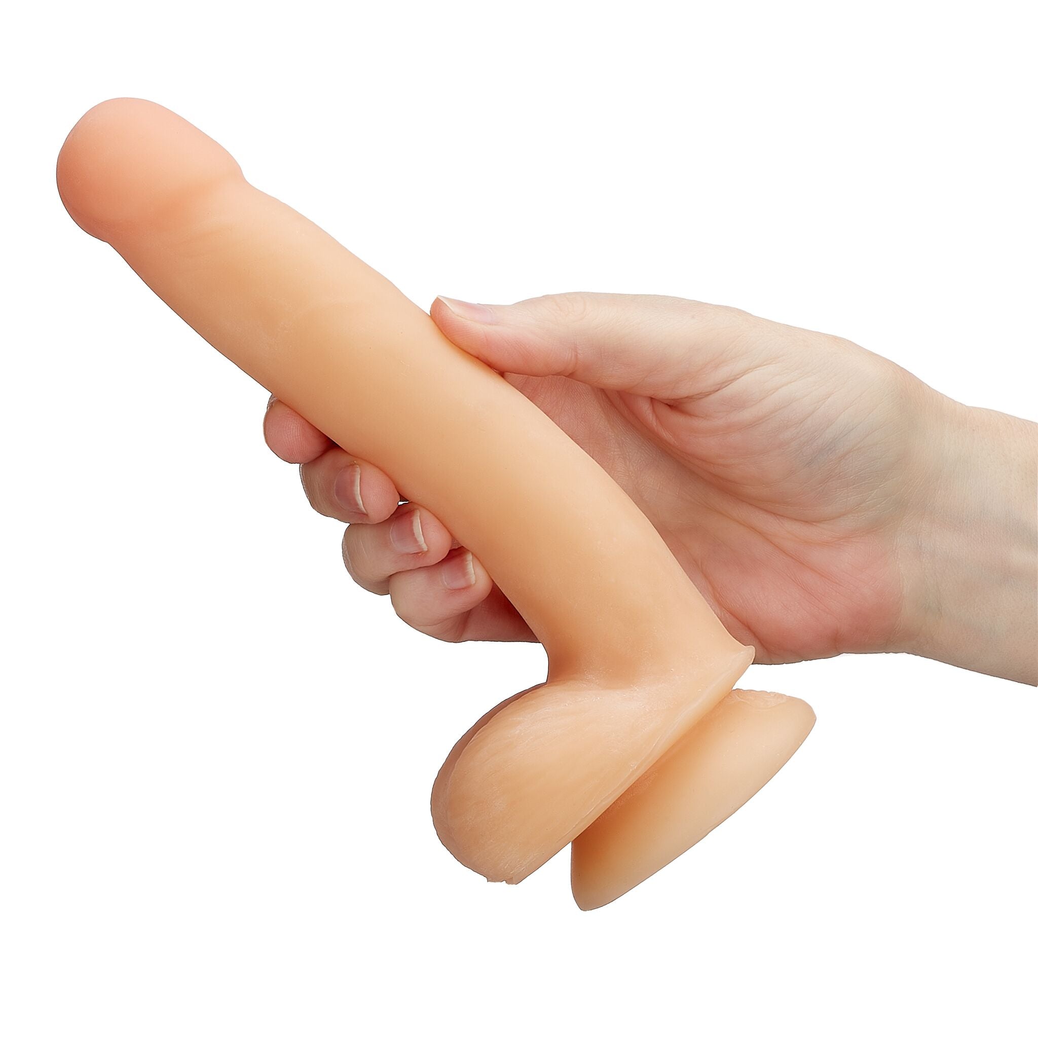 Cloud 9 Novelties Dual Density Real Touch Dildo With Balls Flesh / 7"