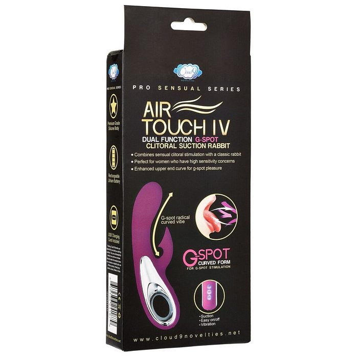 Cloud 9 Pro Sensual Air Touch IV G-Spot Dual Functional Clitoral Suction Rabbit Vibrator - Purple