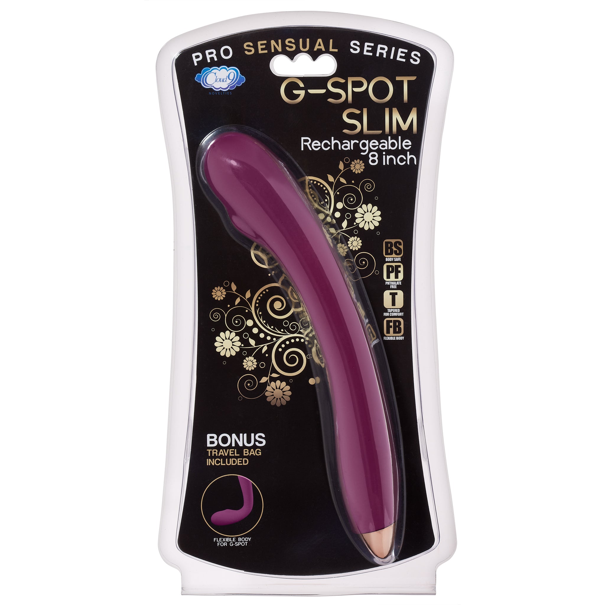 Cloud 9 Rechargeable G-Spot Vibrator Slim 8in Single Motor Plum