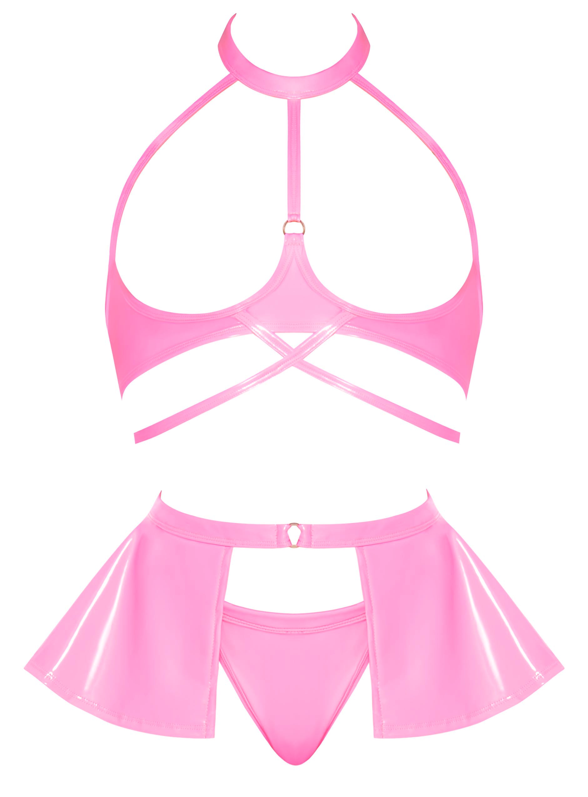 Club Candy Bra Skirt & Thong Pink