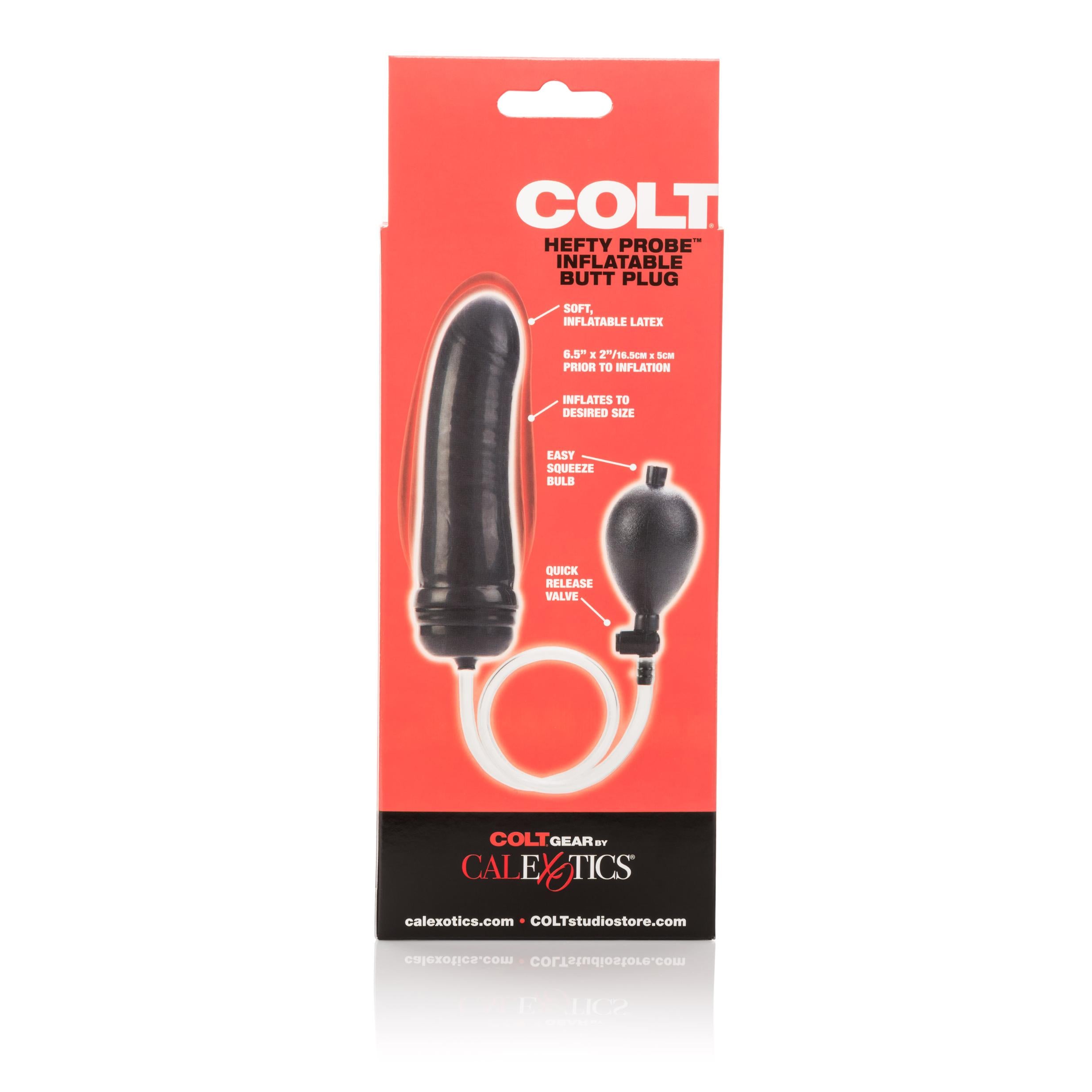 Colt Hefty Probe Inflatable Butt Plug - Black Black