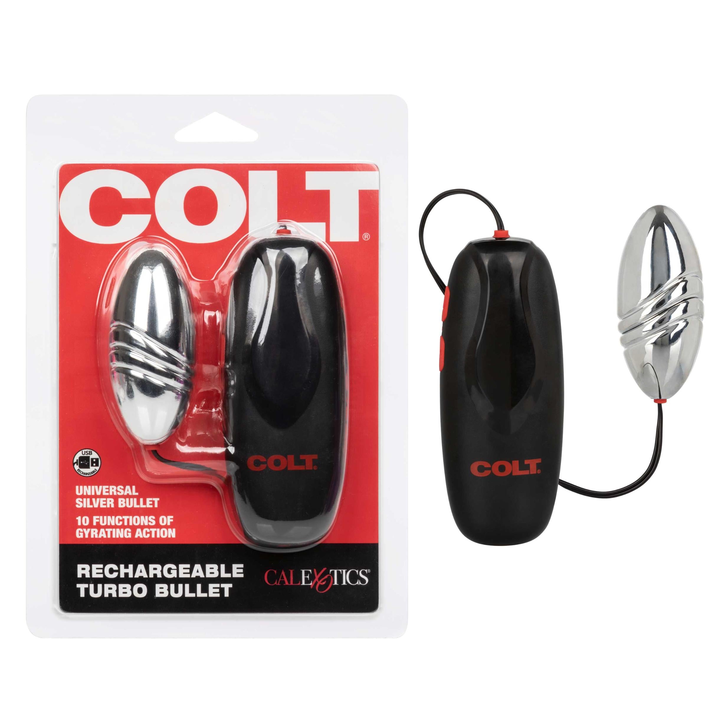 Colt Rechargeable Turbo Bullet Vibrator - Silver