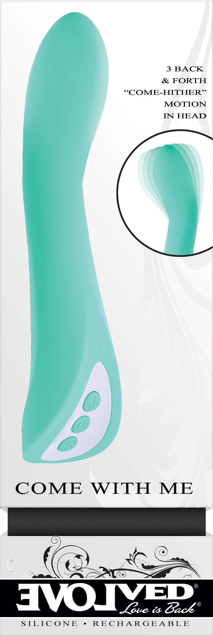 Come With Me Vaginal and Clitoral Vibrator - Teal