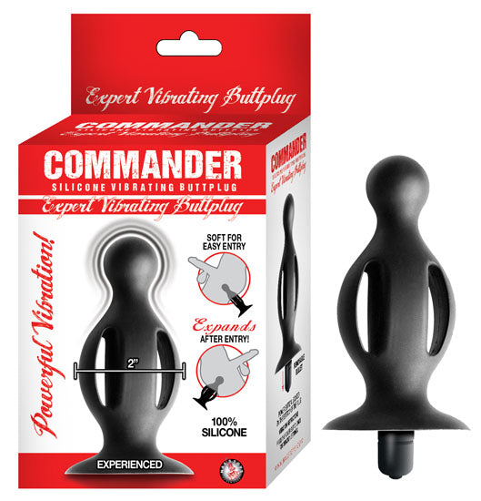 Commander Expert Vibratin Butt Plug Black