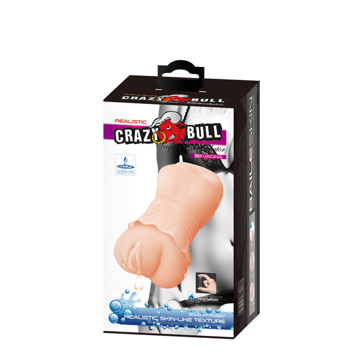 Crazy Bull No Lube Masturbator Sleeve - Realistic Pussy Skin-Like Texture