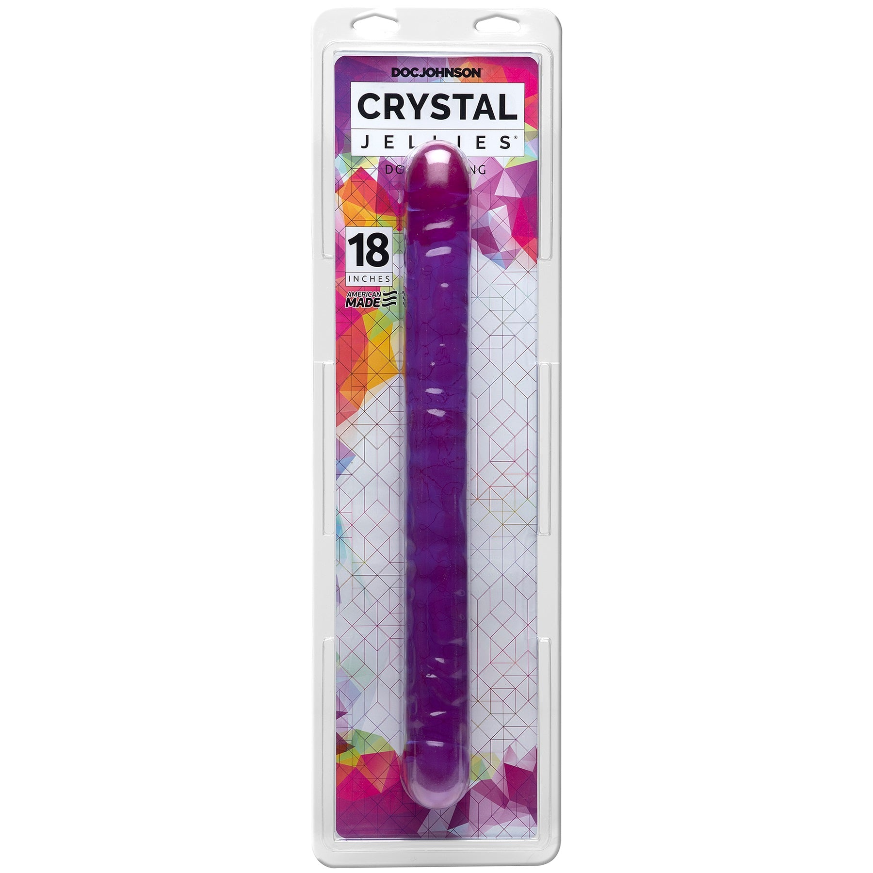 Crystal Jellies 18" Double Dong - Purple Purple